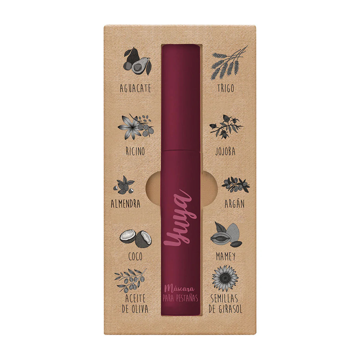 Máscara de Pestañas con 10 Aceites Naturales Borgoña