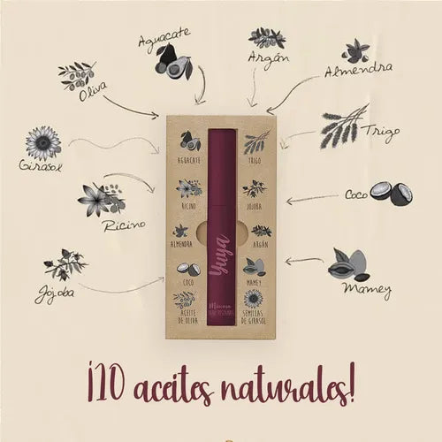 Yuya Máscara de Pestañas con 10 Aceites Naturales Borgoña